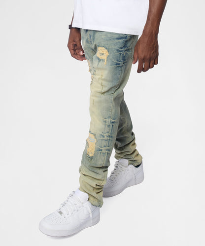 Weekender Distressed Skinny Jeans - Medium Indigo | Reason Clothing Premium