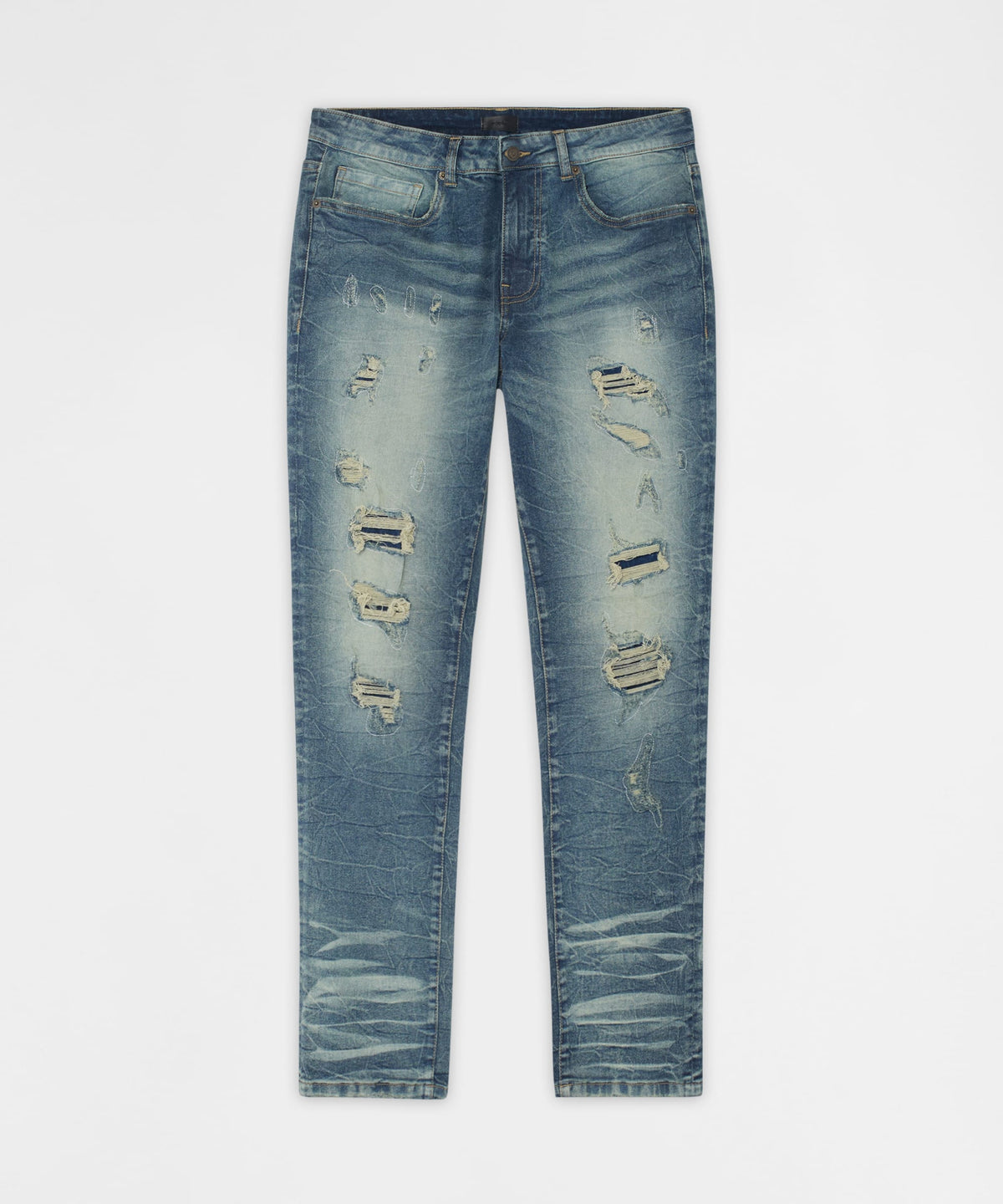 Breakaway Distressed Skinny Jeans - Blue | Reason Clothing Everyday