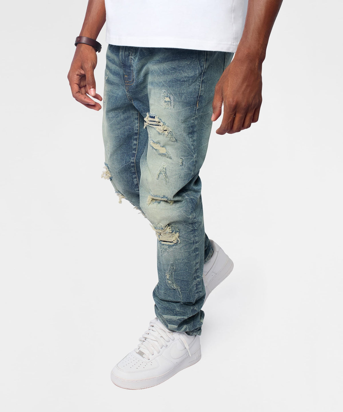 Breakaway Distressed Skinny Jeans - Blue | Reason Clothing Everyday