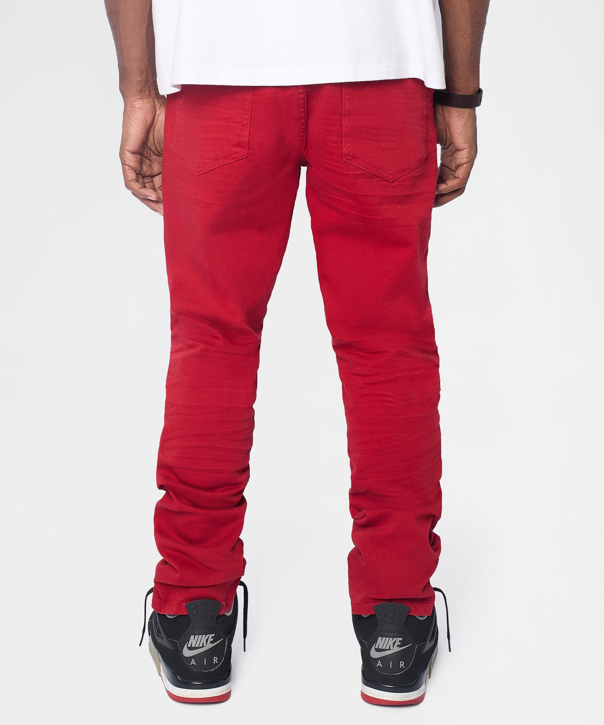 Classic Denim Ripped Skinny Jeans - Red | Reason Clothing Quality