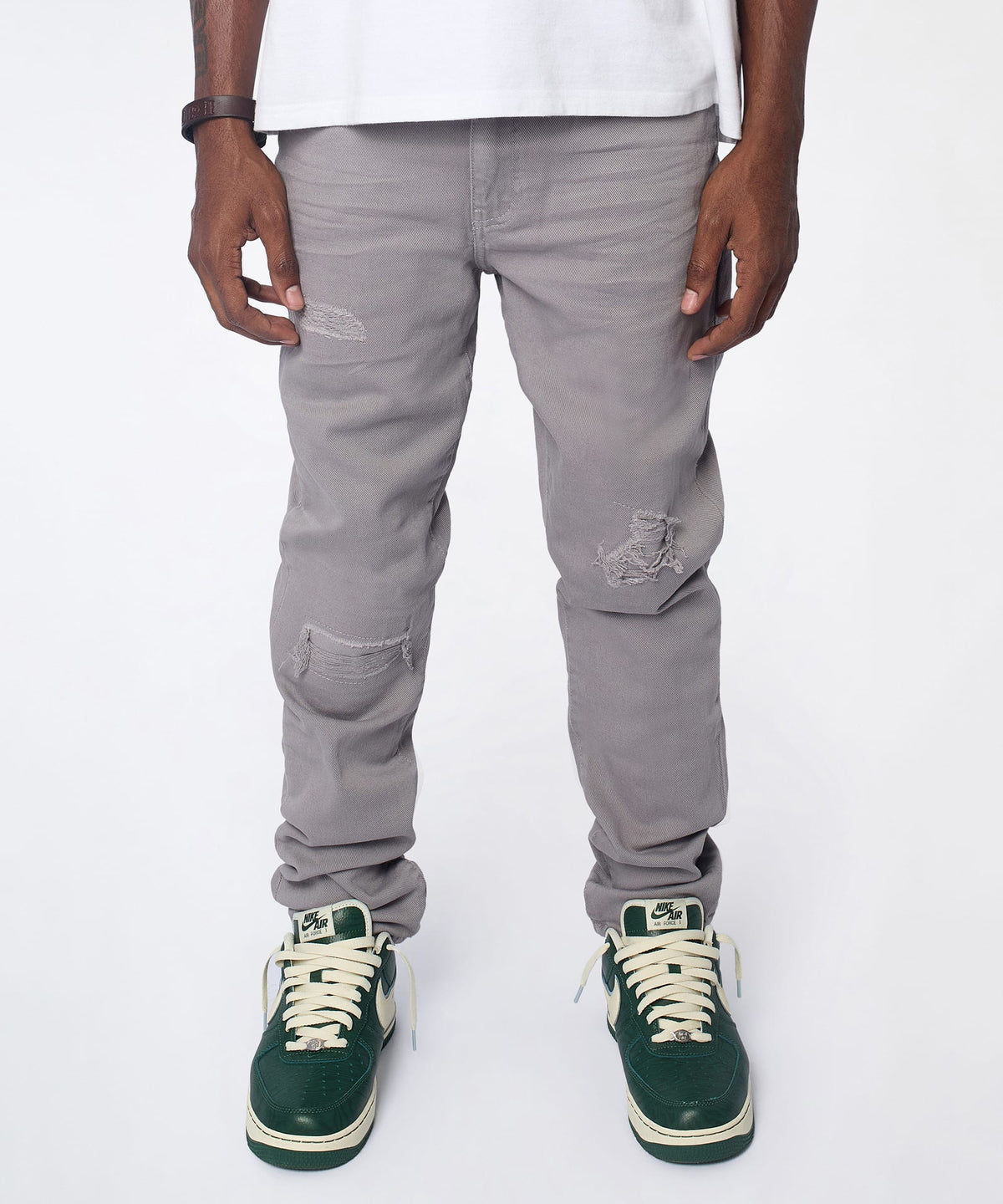Essential Distressed Skinny Jean - Grey | Reason Clothing Quality