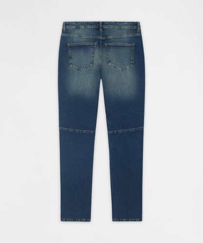 Moto Distressed Skinny Jeans - Blue | Reason Clothing New