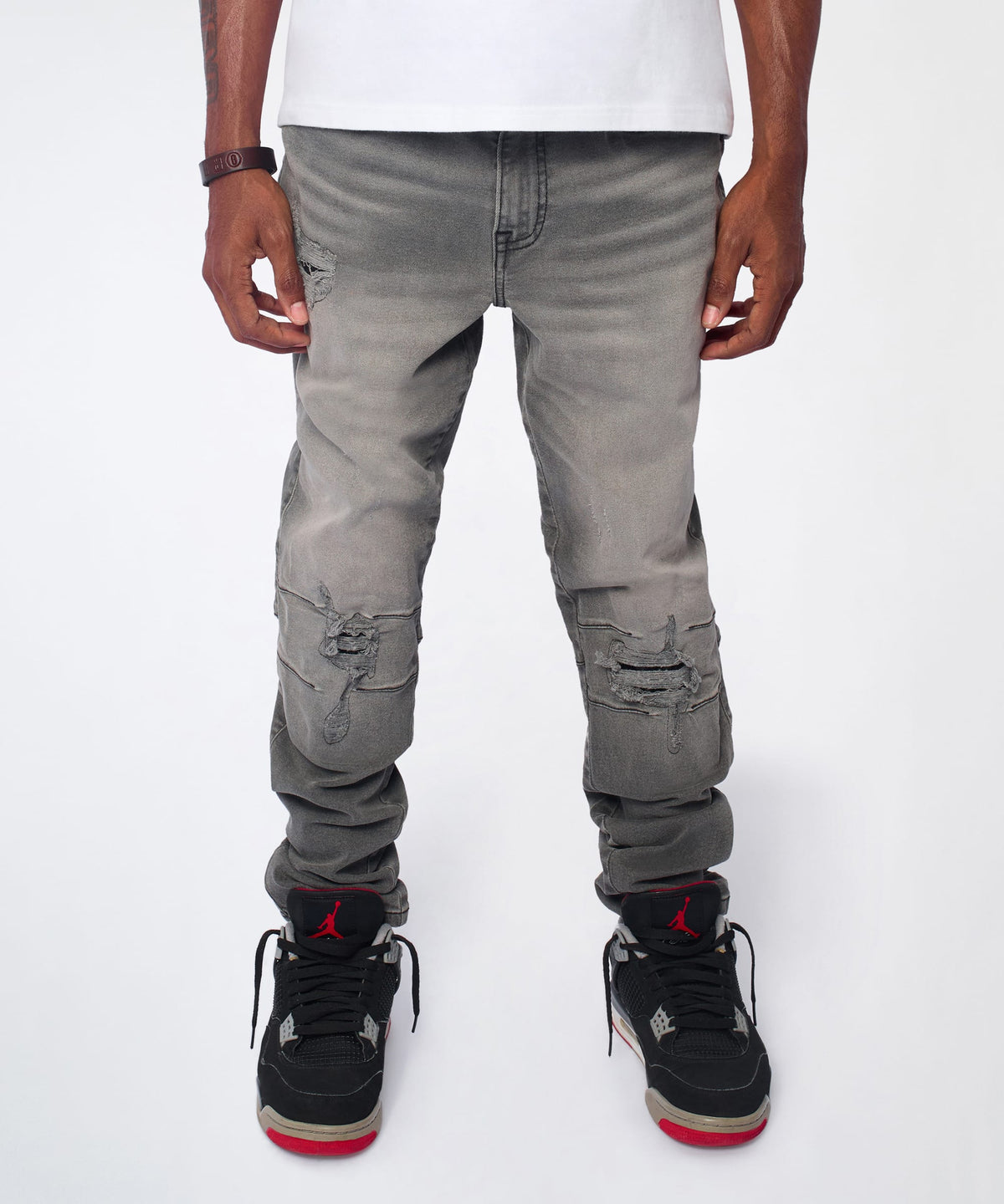 Shadow Skinny Ripped Jeans - Grey | Reason Clothing New