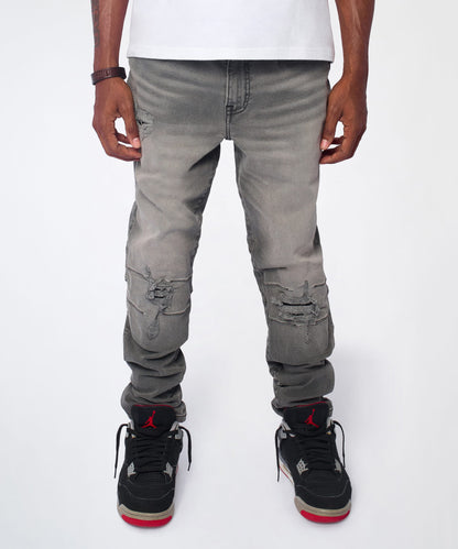 Shadow Skinny Ripped Jeans - Grey | Reason Clothing New