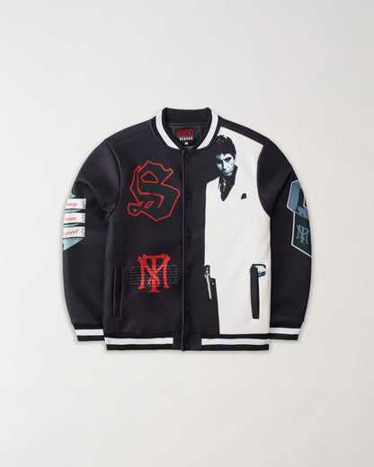 Scarface Graphic Varsity Jacket - Black | Reason Clothing Deals
