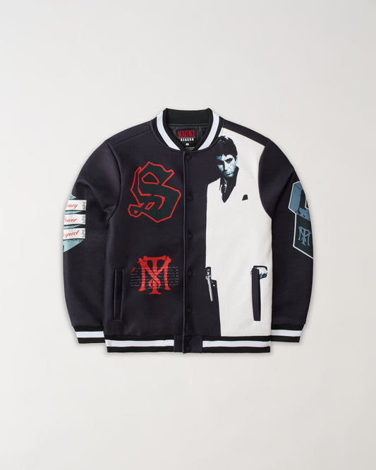 Scarface Graphic Varsity Jacket - Black | Reason Clothing Deals