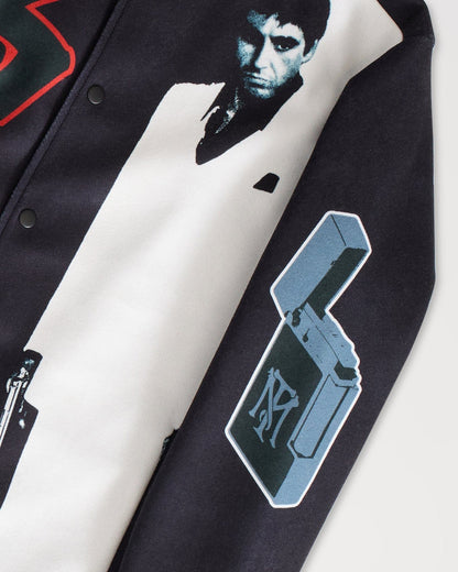 Scarface Graphic Varsity Jacket - Black | Reason Clothing Deals