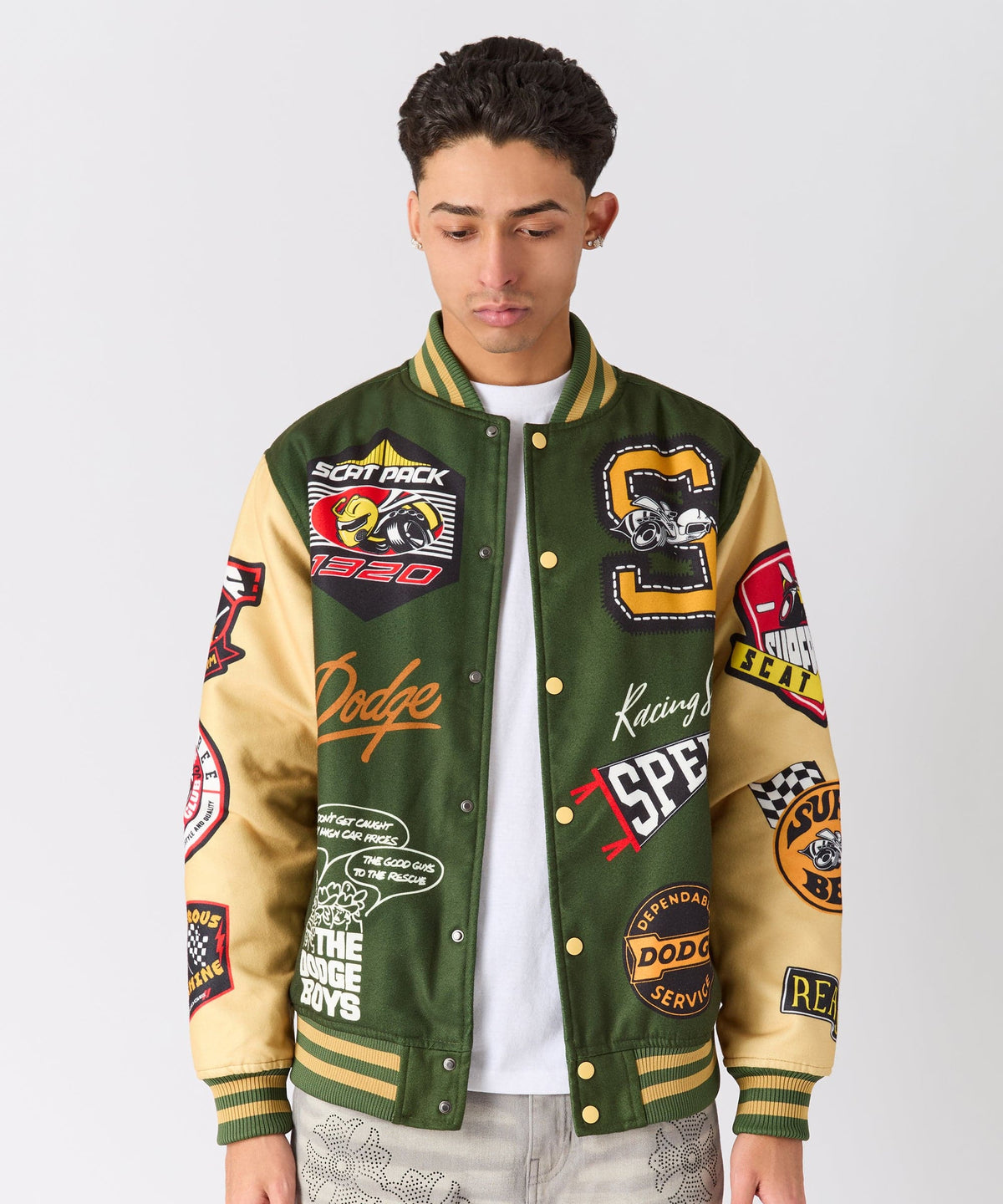 Dodge Scatpack Varsity Jacket - Green | Reason Clothing Trusted
