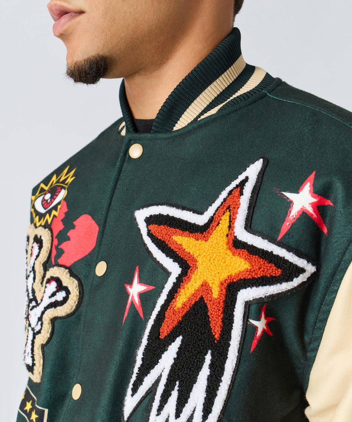 Super Fly Chenille Varsity Jacket - Green | Reason Clothing Quality