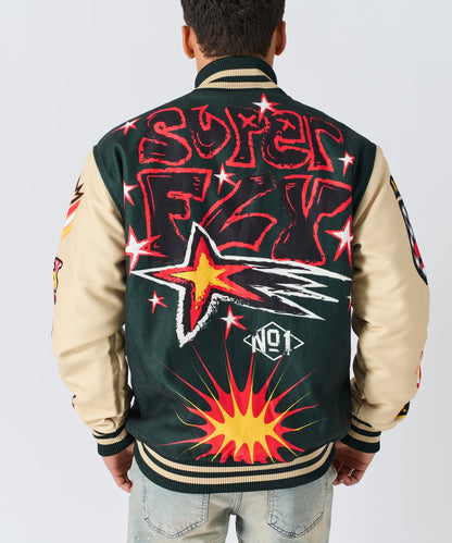 Super Fly Chenille Varsity Jacket - Green | Reason Clothing Quality