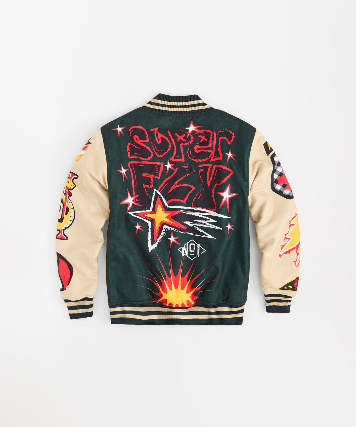 Super Fly Chenille Varsity Jacket - Green | Reason Clothing Quality