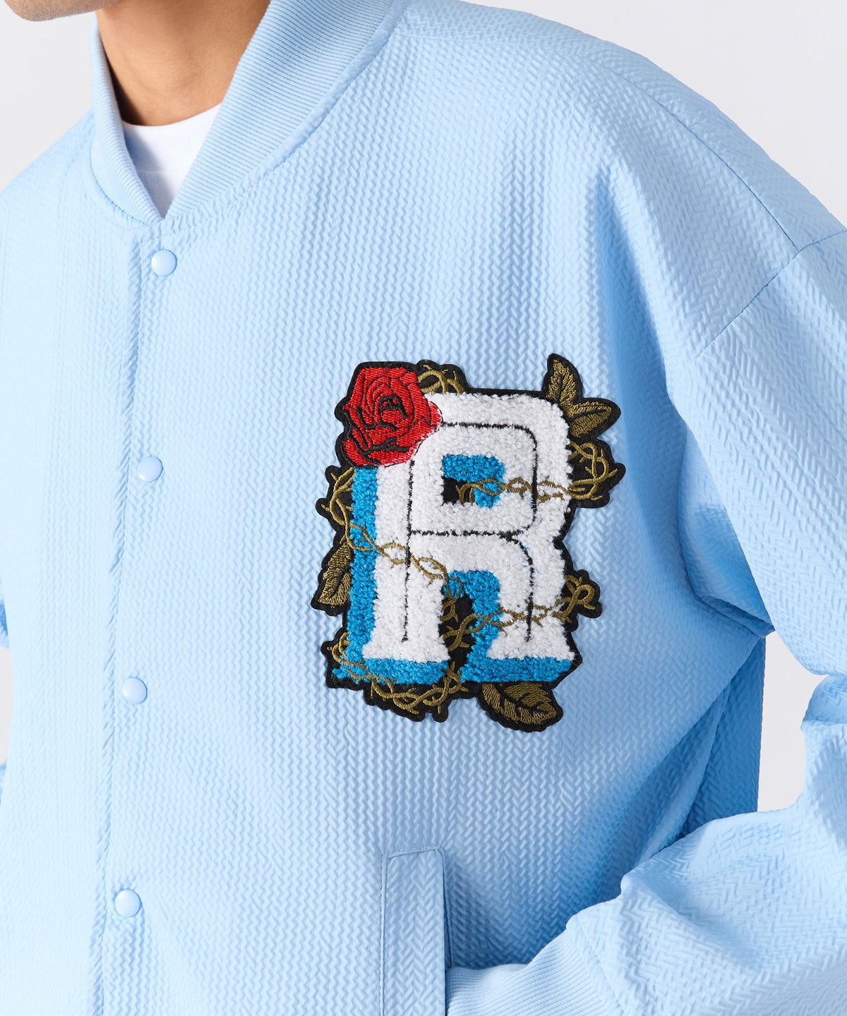 Coaches Chenille Jacket - Light Blue | Reason Clothing Deals