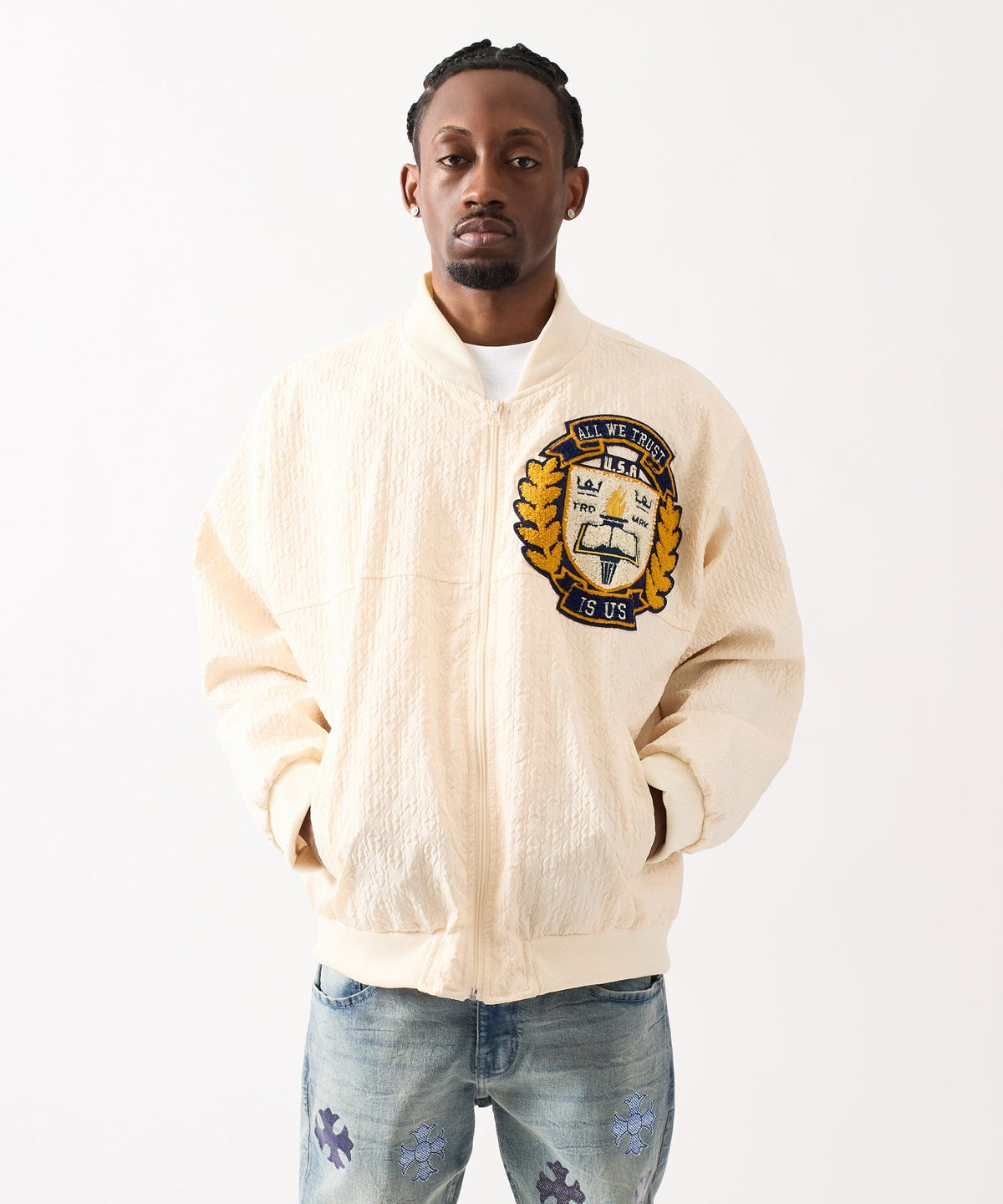 Coaches Chenille Jacket - Cream | Reason Clothing Classic