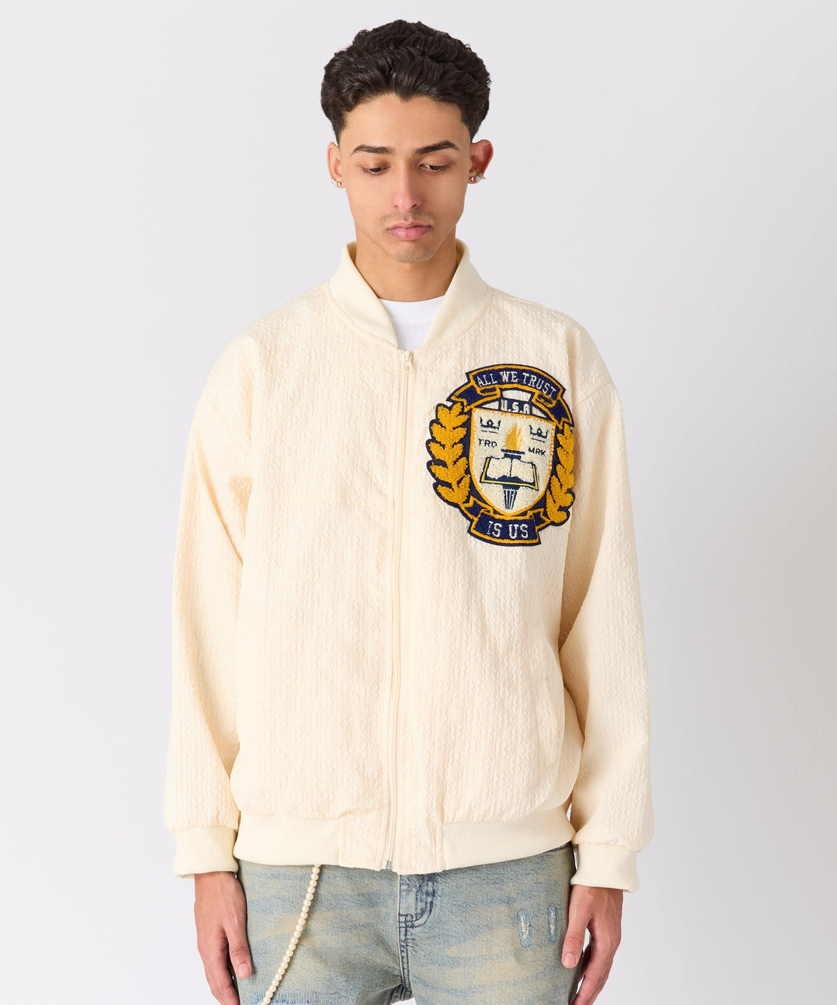 Coaches Chenille Jacket - Cream | Reason Clothing Classic