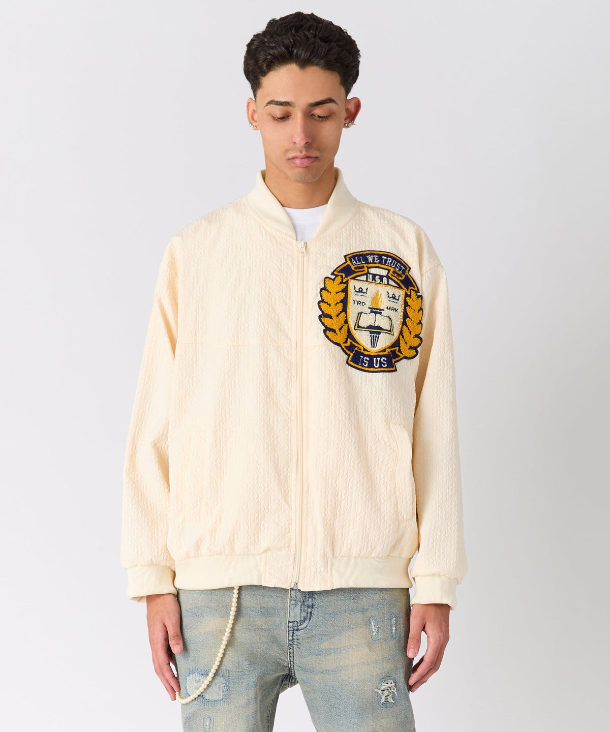 Coaches Chenille Jacket - Cream | Reason Clothing Classic