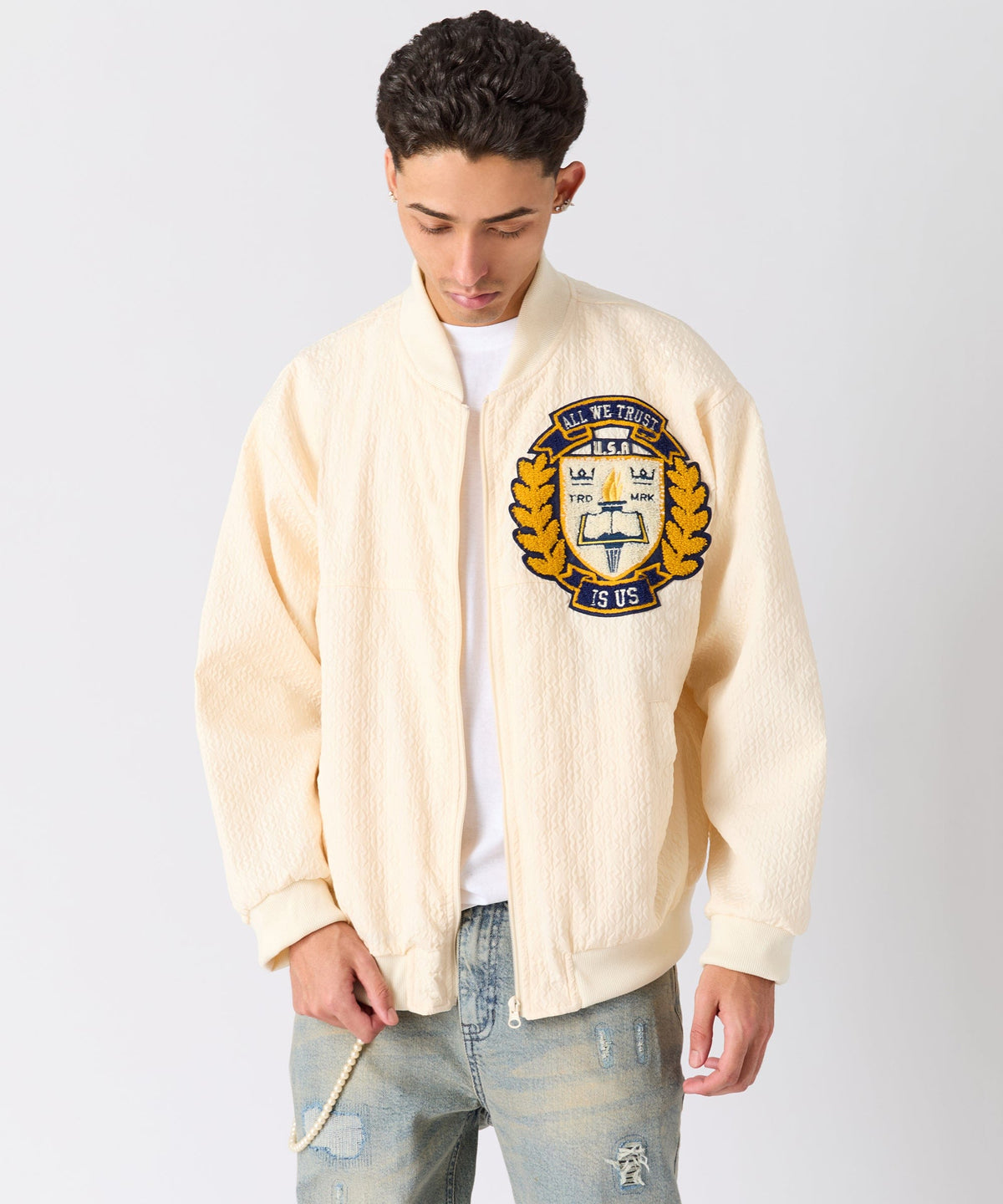 Coaches Chenille Jacket - Cream | Reason Clothing Classic