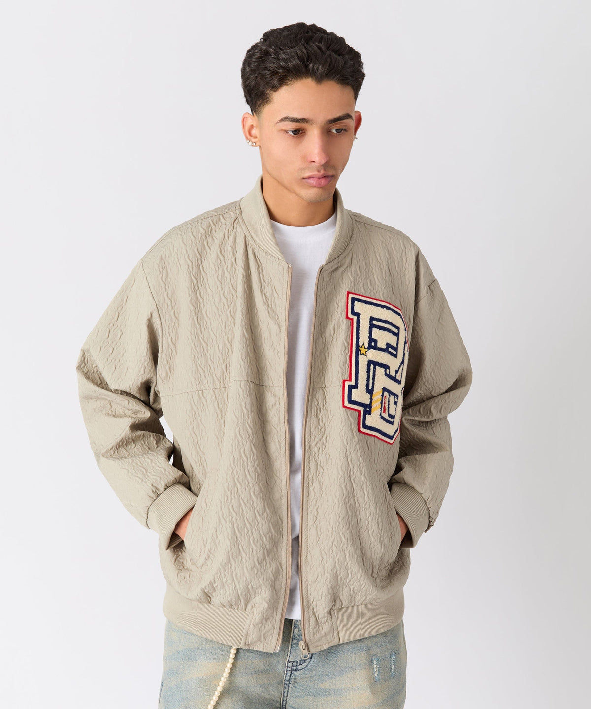 Coaches Chenille Jacket - Light Green | Reason Clothing Featured