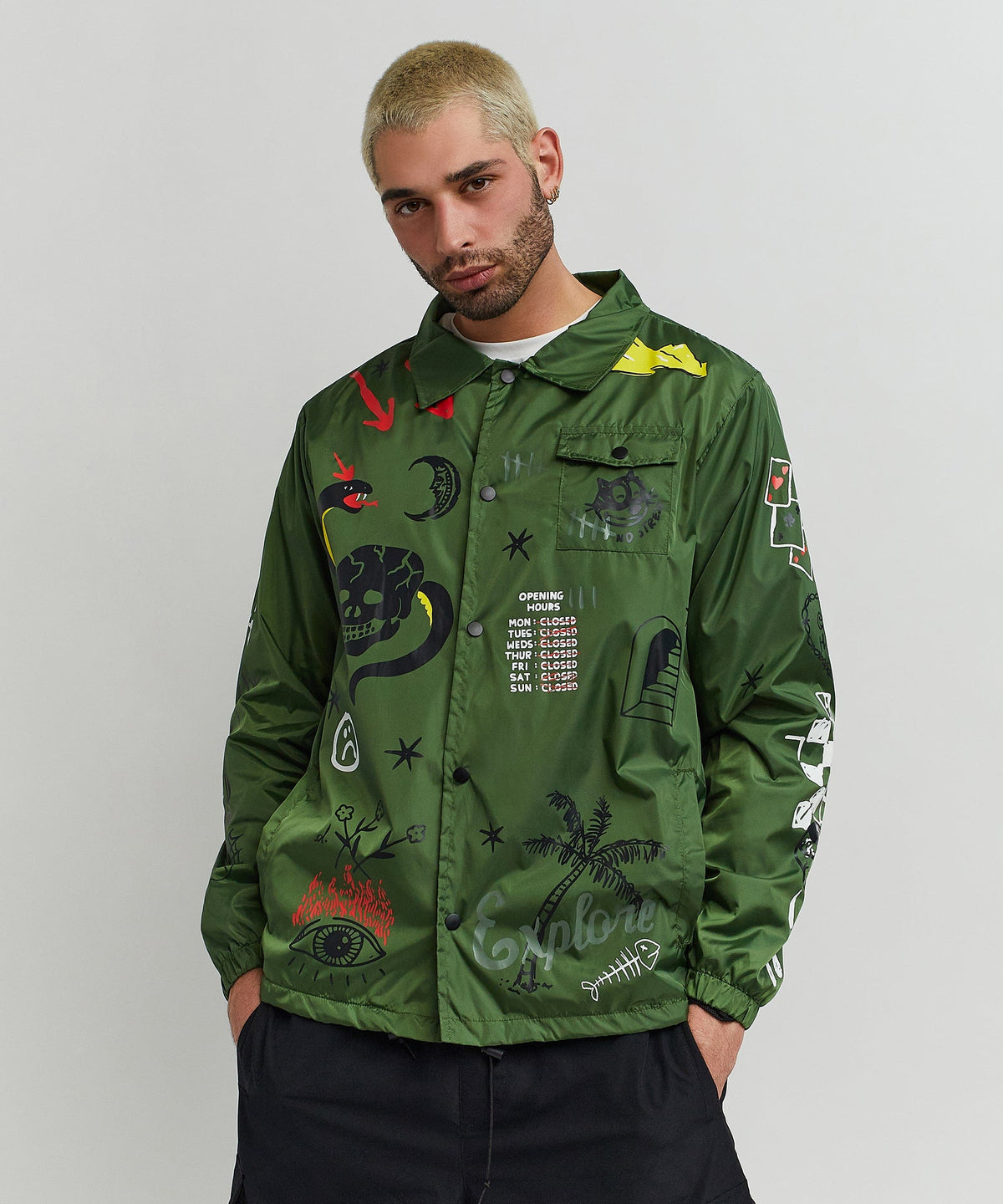 Gritty Coaches Jacket - Olive Greeen | Reason Clothing Classic