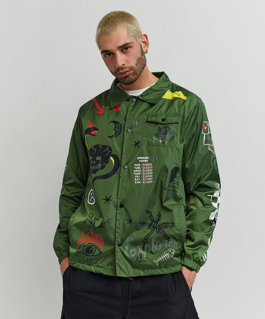Gritty Coaches Jacket - Olive Greeen | Reason Clothing Classic