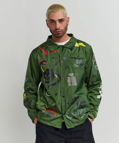 Gritty Coaches Jacket - Olive Greeen | Reason Clothing Classic