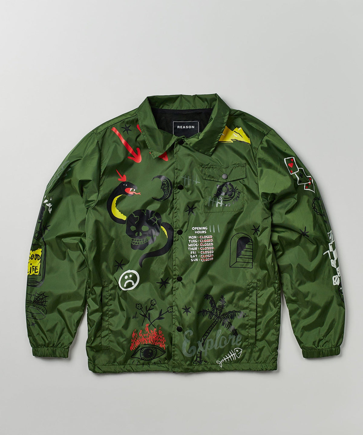 Gritty Coaches Jacket - Olive Greeen | Reason Clothing Classic