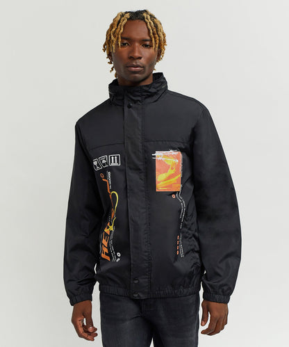 Flame Nylon Hidden Zip Hood Jacket | Reason Clothing Latest