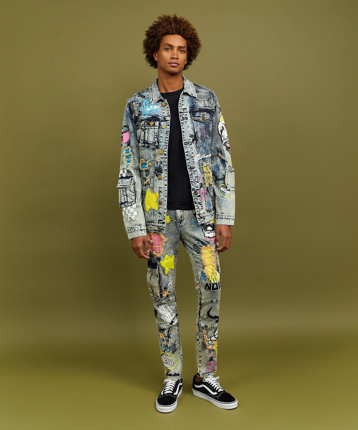 Skull Multi Patched Embroidery Denim Jacket | Reason Clothing Sale
