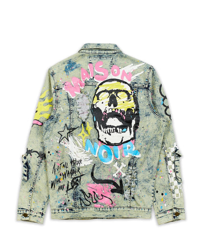 Skull Multi Patched Embroidery Denim Jacket | Reason Clothing Sale