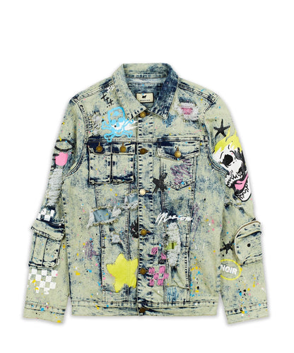 Skull Multi Patched Embroidery Denim Jacket | Reason Clothing Sale