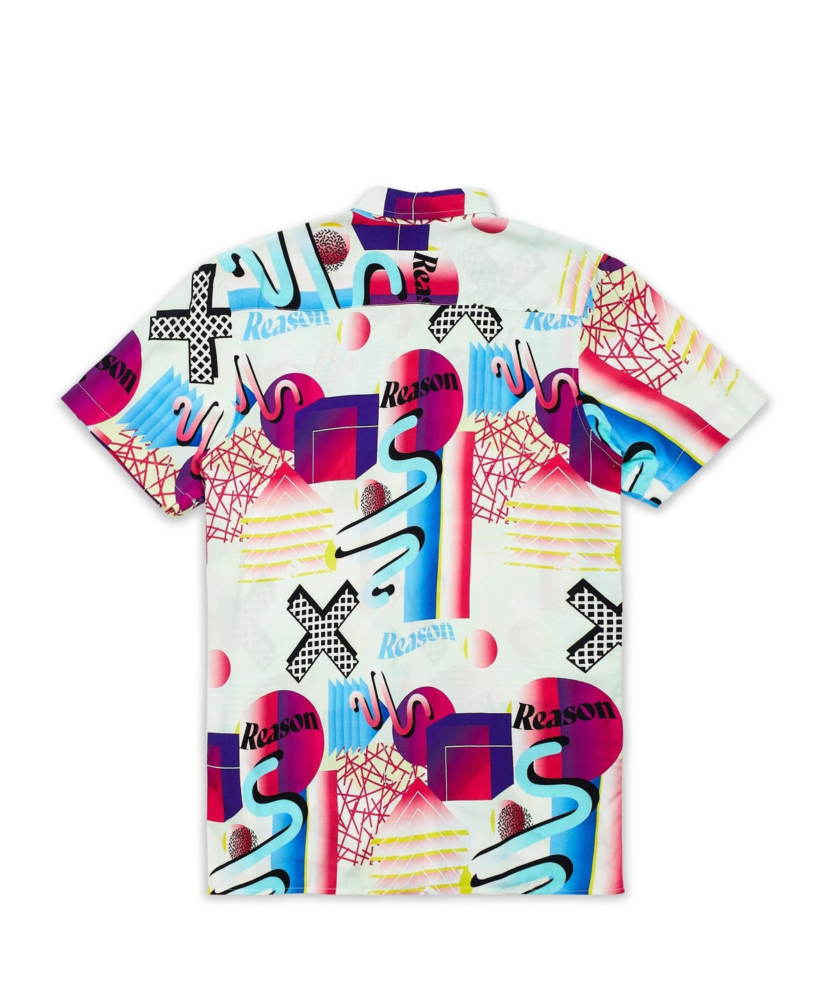 Geo Shape Viscose Button-Down Short Sleeve Shirt - Multicolor | Reason Clothing Featured