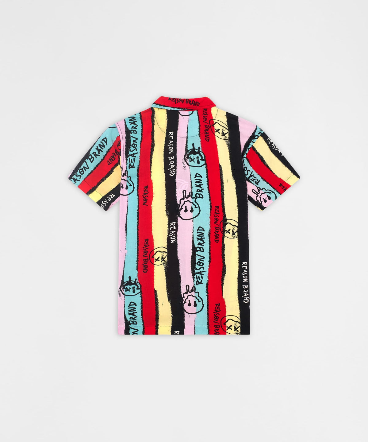 Graffiti Viscose Button-Down Short Sleeve Shirt - multicolor | Reason Clothing Featured