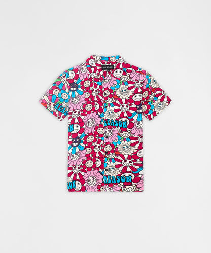 Sunflower Viscose Button-Down Short Sleeve Shirt - Multicolor | Reason Clothing Quality