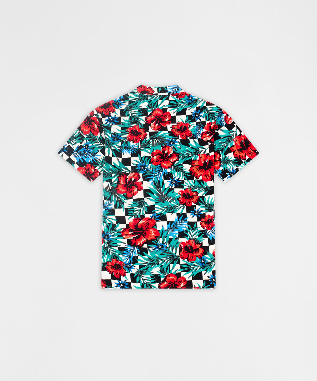 Floral Check Viscose Button-Down Short Sleeve Short | Reason Clothing Recommended