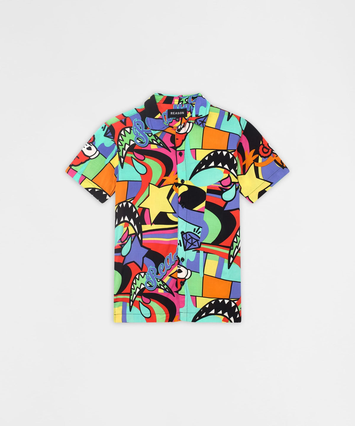Trippy Viscose Button-Down Short Sleeve Shirt - Multicolor | Reason Clothing Trusted