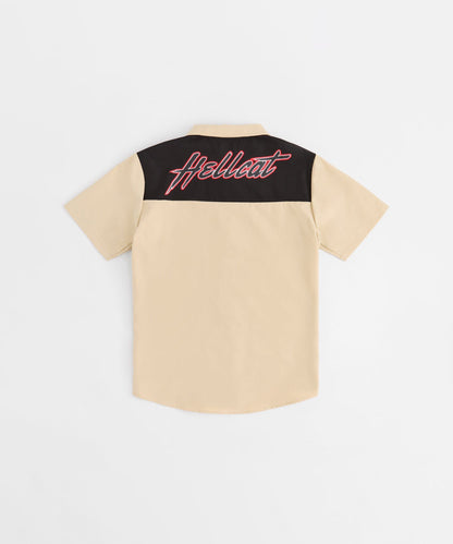 Dodge Hellcat Mechanics Button Down Shirt - Khaki | Reason Clothing Discount
