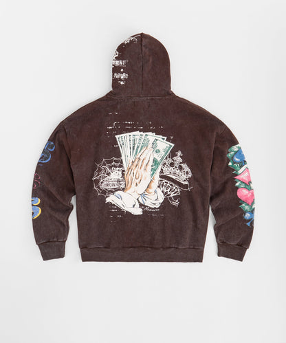 Blessed Washed Hoodie - Brown | Reason Clothing Essential