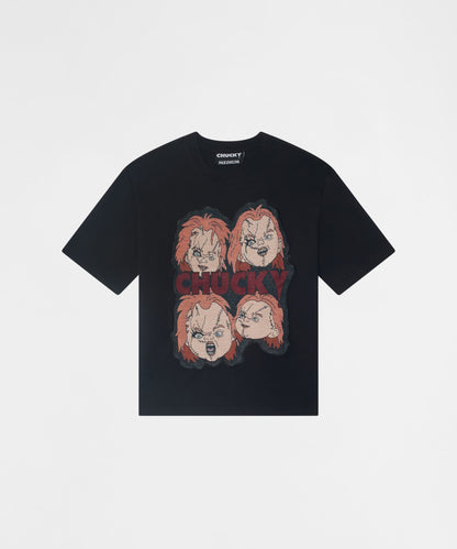 Chucky Faces Tapestry Short Sleeve Tee - Black | Reason Clothing Top Pick