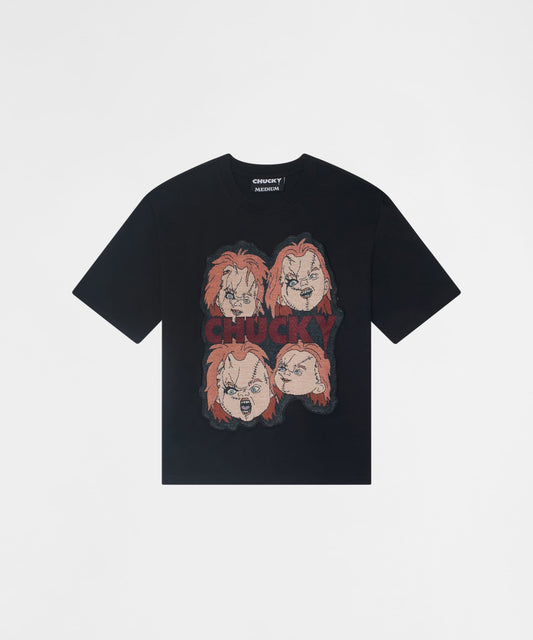 Chucky Faces Tapestry Short Sleeve Tee - Black | Reason Clothing Top Pick
