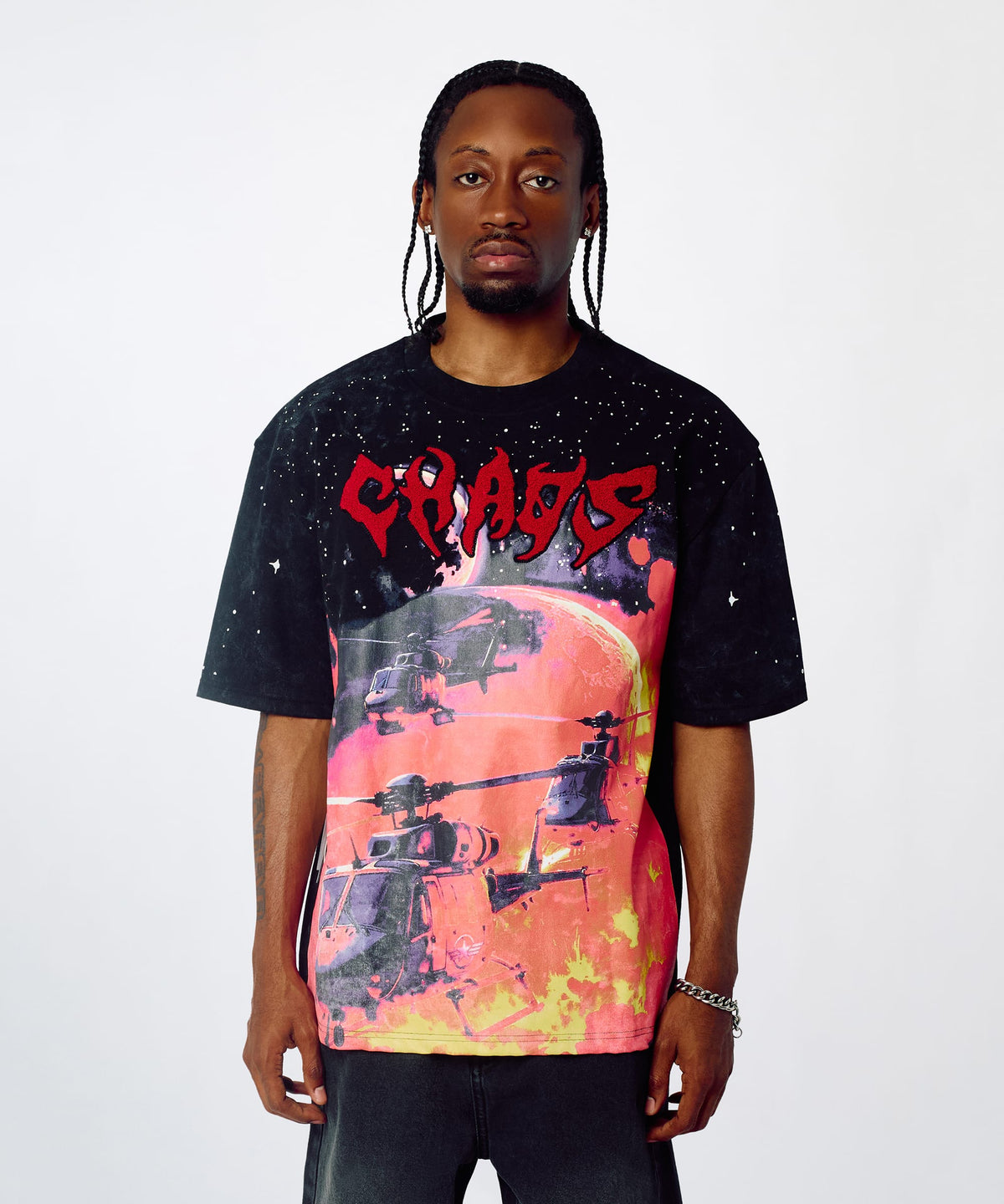 Chaos Chenille Patched Short Sleeve Tee - Black | Reason Clothing Everyday