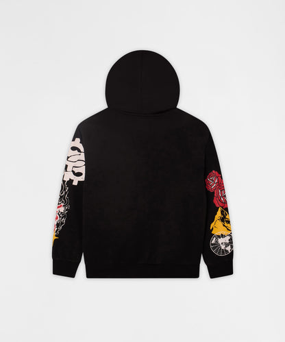 First Class Chenille Full Zip Hoodie - Black | Reason Clothing Hot Sale