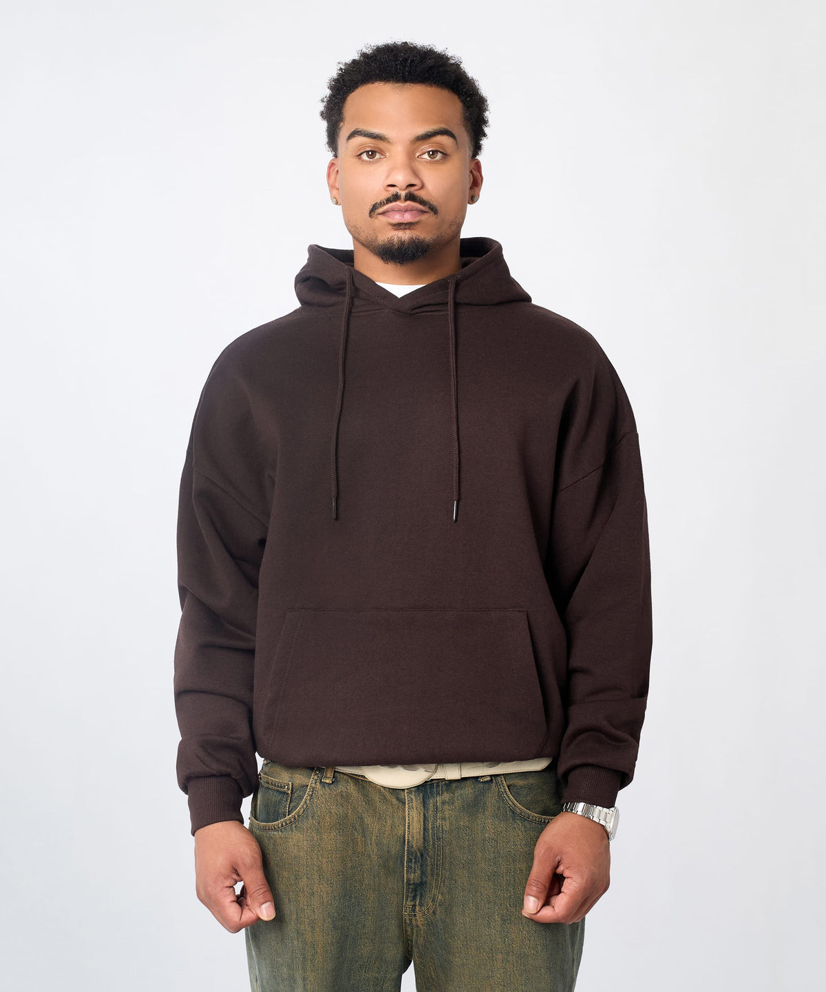 Essential Pull Over Boxy Fit Hoodie - Brown | Reason Clothing Sale