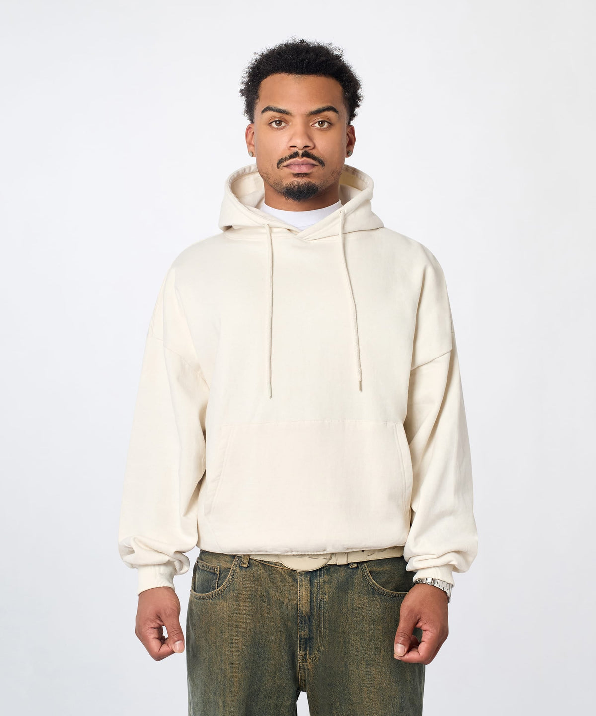 Essential Pull Over Boxy Fit Hoodie - Cream | Reason Clothing Signature