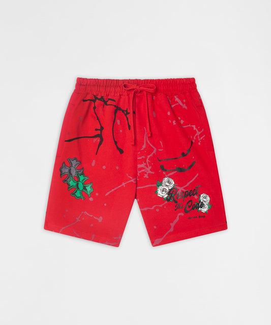 Painted Fleece Short - Red | Reason Clothing Trusted