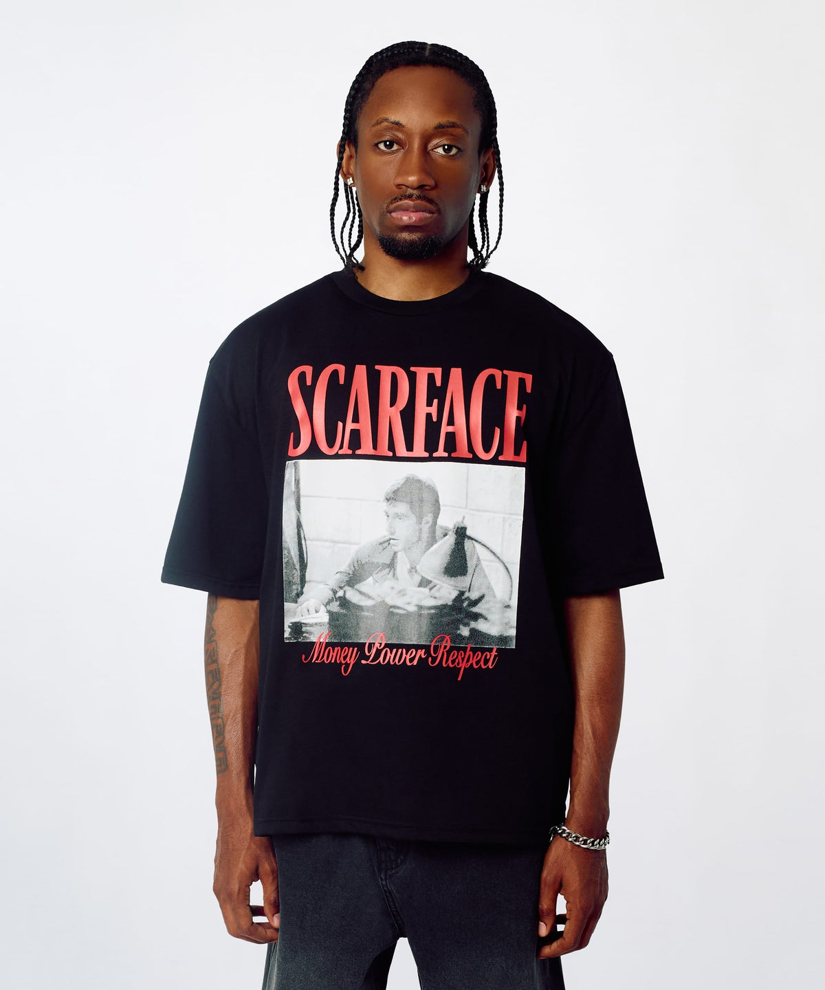 Scarface Money Power Respect Graphic Tee - Black | Reason Clothing New
