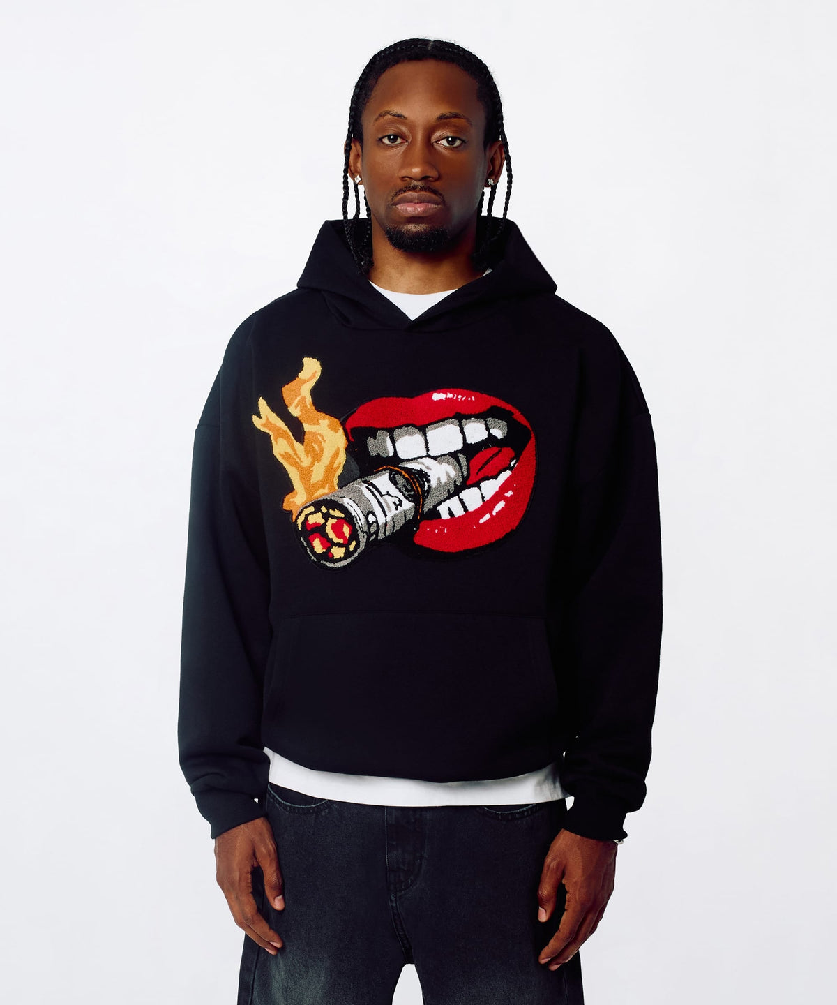 Smoking Money Chenille Hoodie - Black | Reason Clothing Discount