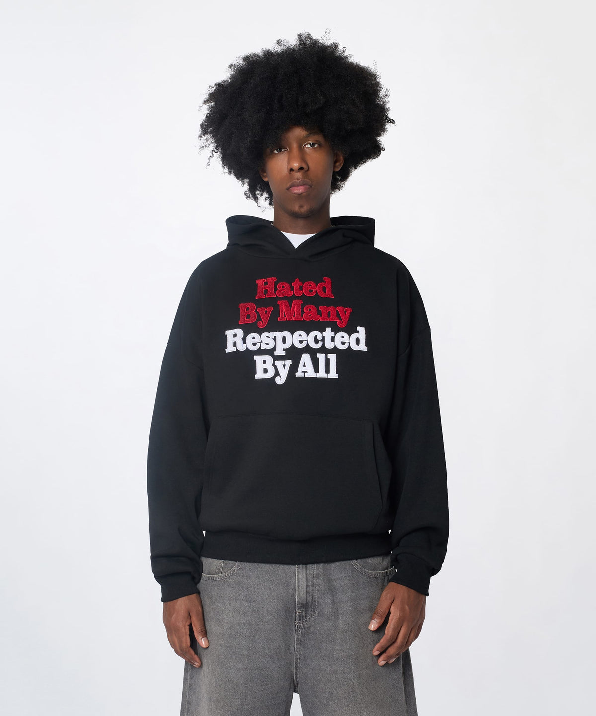 Hated By Many Chenille Hoodie - Black | Reason Clothing Everyday