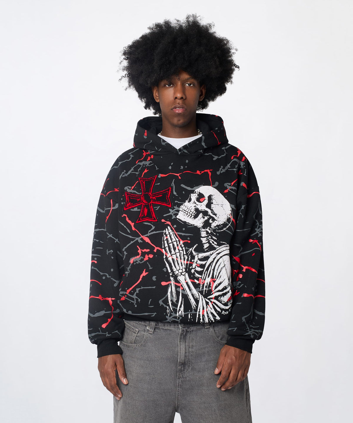 Lord Forgive Me Chenille Hoodie - Black | Reason Clothing Discount
