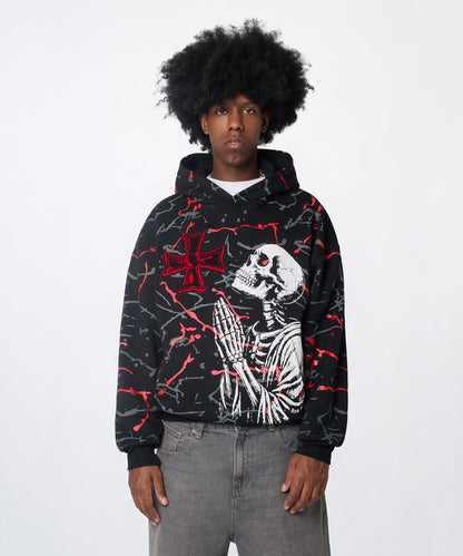 Lord Forgive Me Chenille Hoodie - Black | Reason Clothing Discount