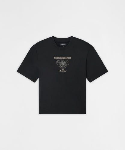 No Risk Interlock Embroidered Short Sleeve Tee - Black | Reason Clothing Best Price