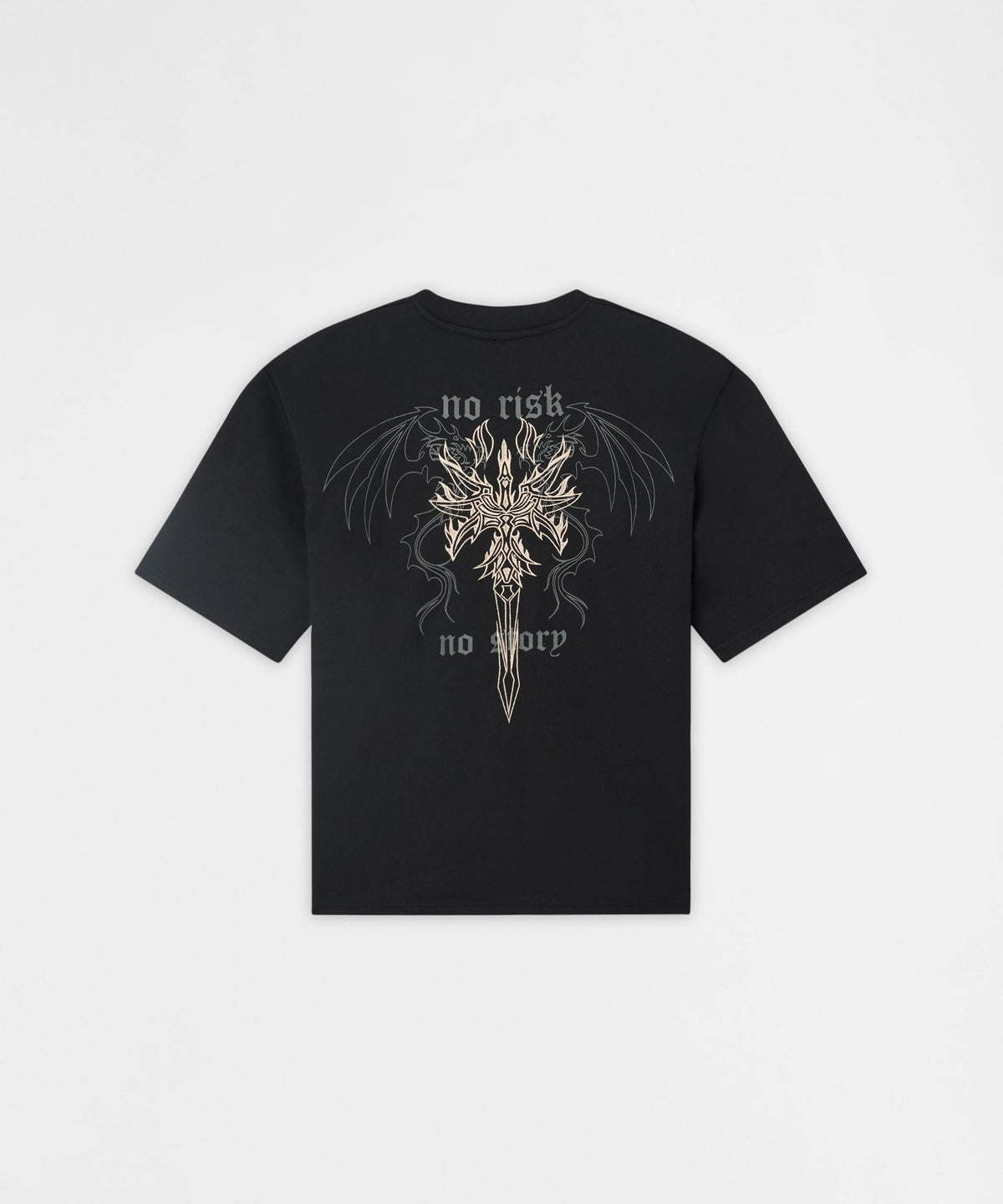 No Risk Interlock Embroidered Short Sleeve Tee - Black | Reason Clothing Best Price